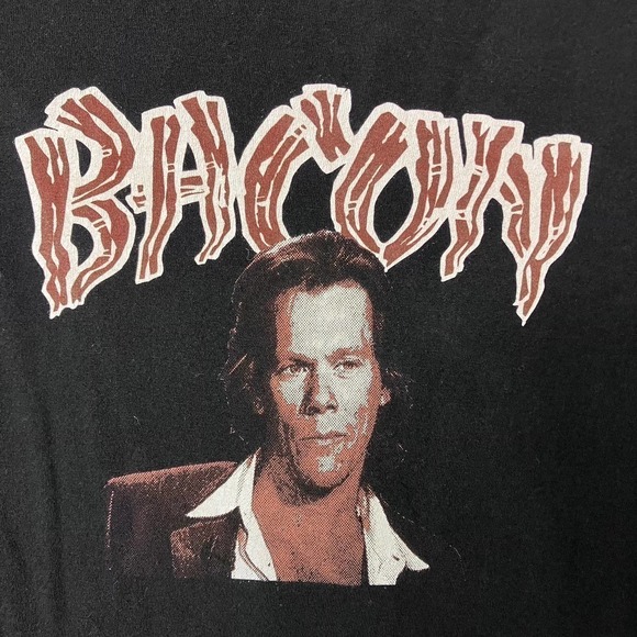 BACON Scateboards Kevin Bacon Women's Cut Fitted Size S Crewneck Graphic T-Shirt - Picture 2 of 16